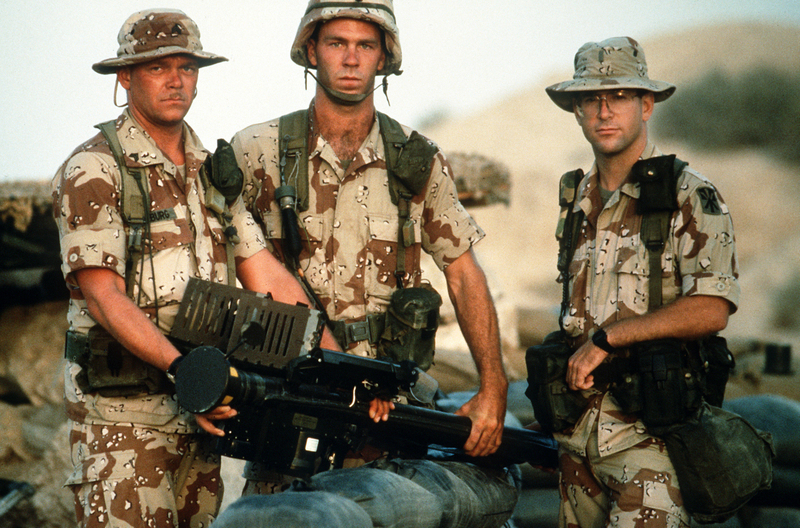 Soldats de l'armée américaine de la 11e Brigade d'artillerie de défense aérienne pendant la guerre du Golfe